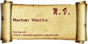 Machan Veszta névjegykártya